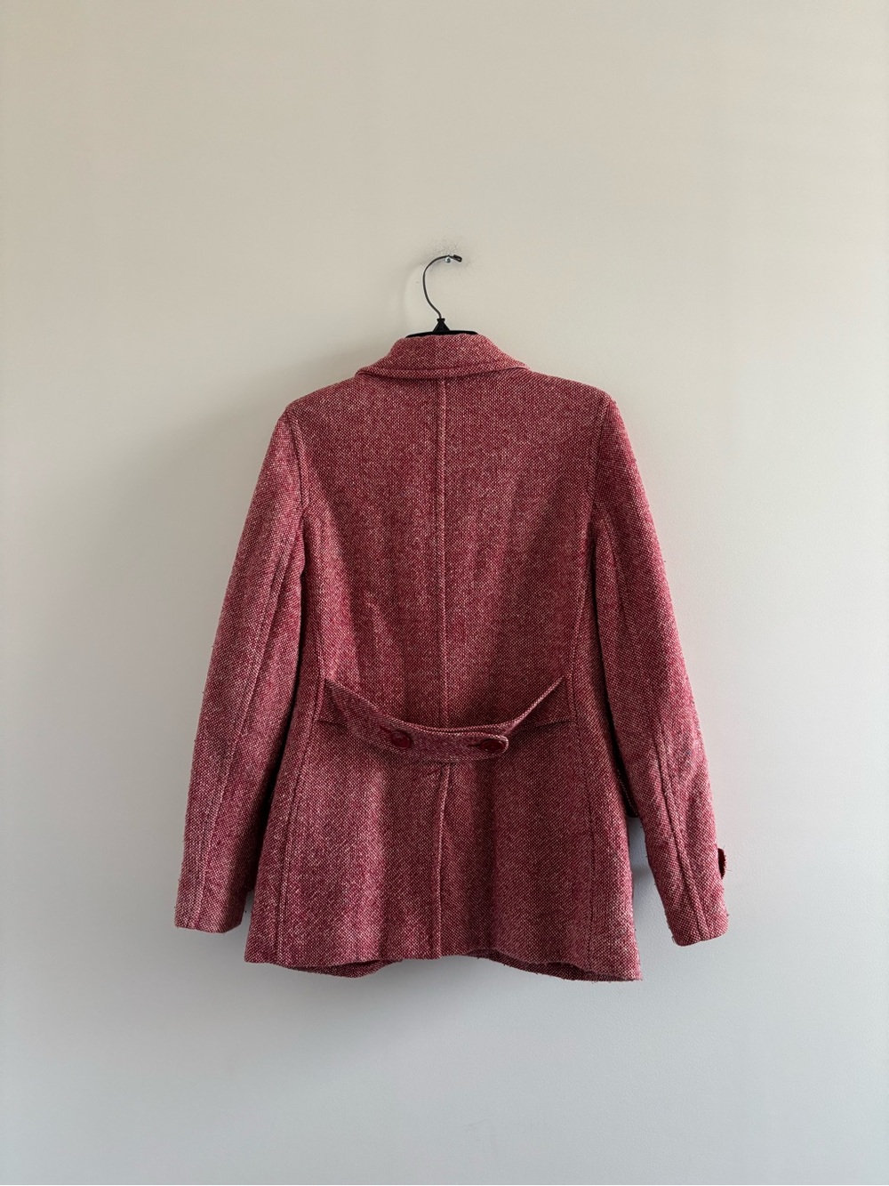 VTG Delia’s Pea Coat Red Wool Tweed Double-Breasted Womens L Y2K Classic Preppy - Picture 2 of 12